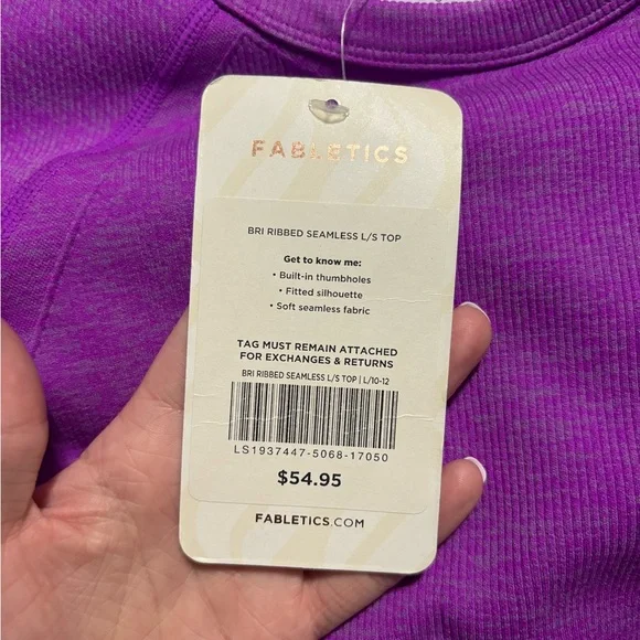 Fabletics Vibrant Purple Ribbed Top - Picture 4 of 5